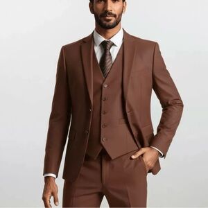Braveman Slim Fit Suit Jacket Size 38R Brown Blazer Dress Formal NWT